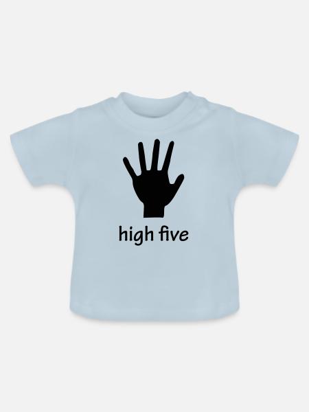 high five - Baby Bio-T-Shirt mit Rundhals - Hellblau