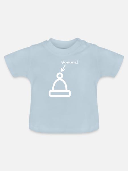 Bommel Mütze, Mützendesign - Baby Bio-T-Shirt mit Rundhals - Hellblau