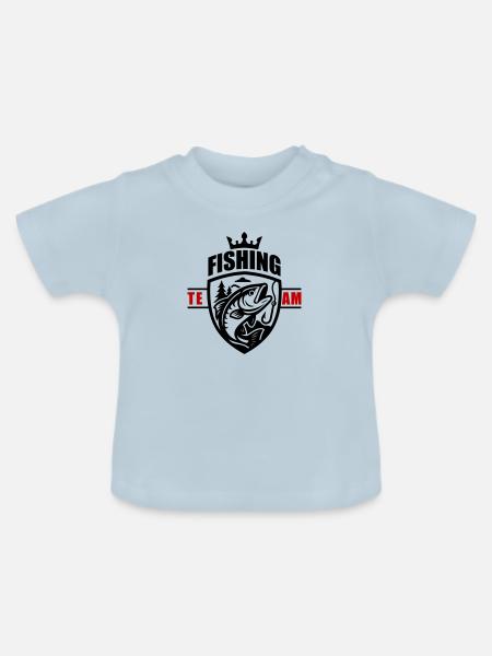 Fishing Team - Baby Bio-T-Shirt mit Rundhals - Hellblau