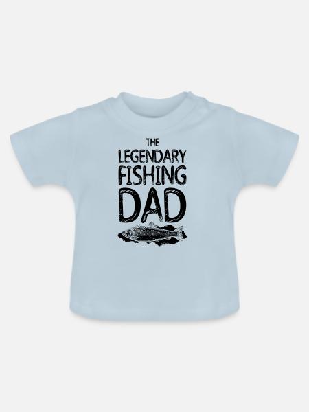 Fishing dad - Baby Bio-T-Shirt mit Rundhals - Hellblau