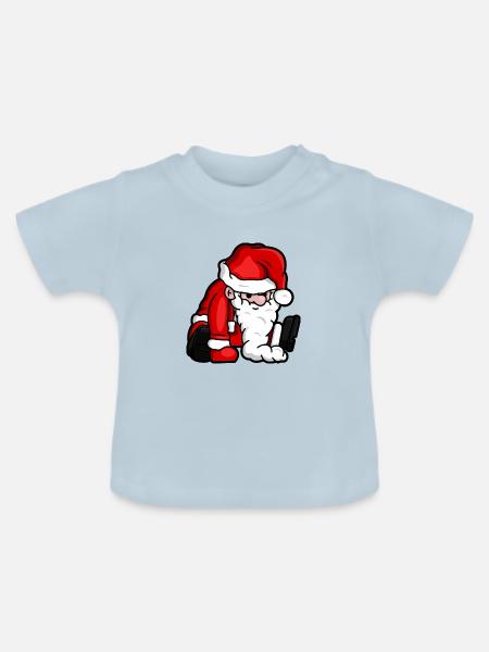 Sitting Santa Puppet - Baby Bio-T-Shirt mit Rundhals - Hellblau
