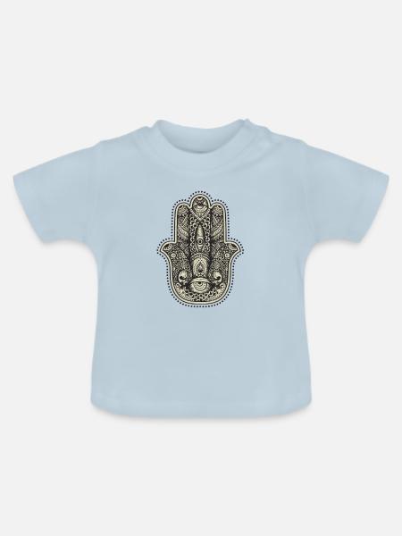 Mandala Hand - Baby Bio-T-Shirt mit Rundhals - Hellblau