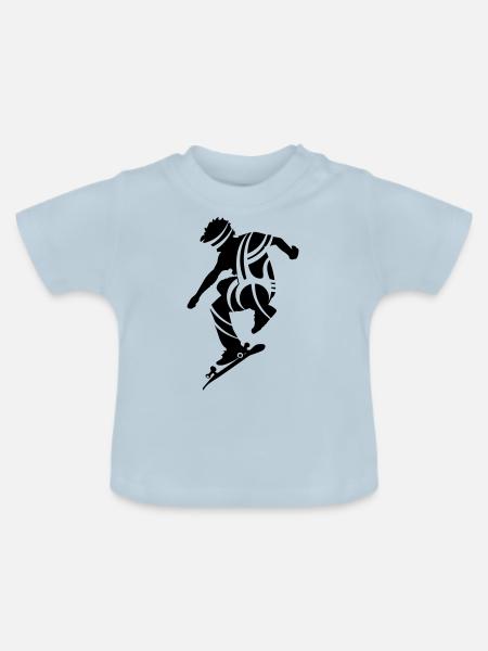 Skateboarding male de - Baby Bio-T-Shirt mit Rundhals - Hellblau