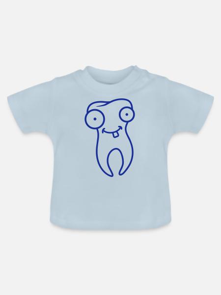 Cartoon Tooth - Baby Bio-T-Shirt mit Rundhals - Hellblau