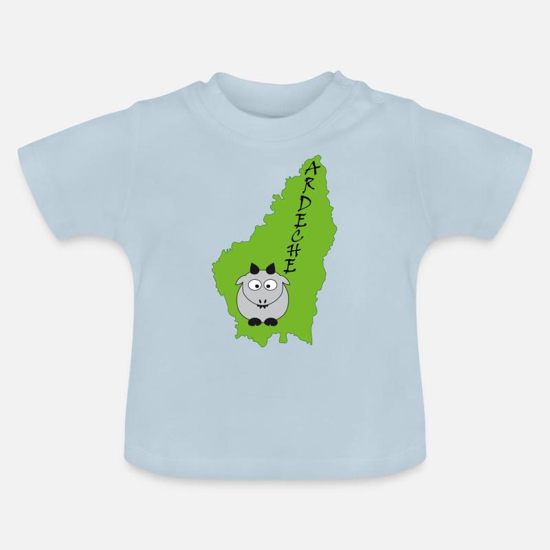 Ardèche bébé chèvre 1 - T-shirt bio col rond Bébé - bleu clair