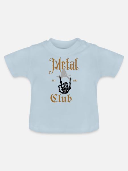 Metal Club / cooles Designe - Baby Bio-T-Shirt mit Rundhals - Hellblau