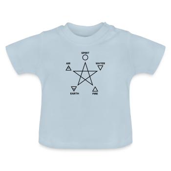 Pentagramm, Elemente, Magisches Symbol - Baby Bio-T-Shirt mit Rundhals - Hellblau - Vorne