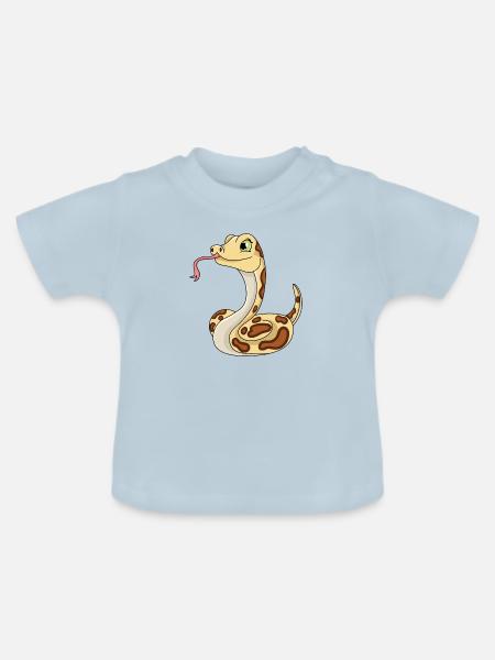 Schlange - Baby Bio-T-Shirt mit Rundhals - Hellblau