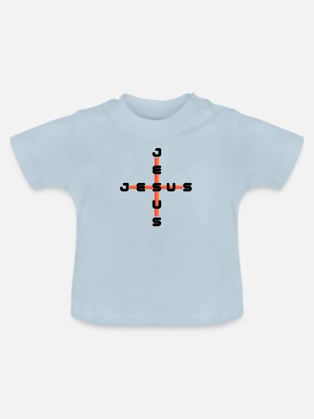 Jesus Jesus red - Baby Bio-T-Shirt mit Rundhals - Hellblau