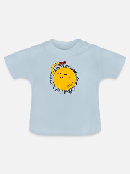Sonne und Positivität - Baby Bio-T-Shirt mit Rundhals - Hellblau