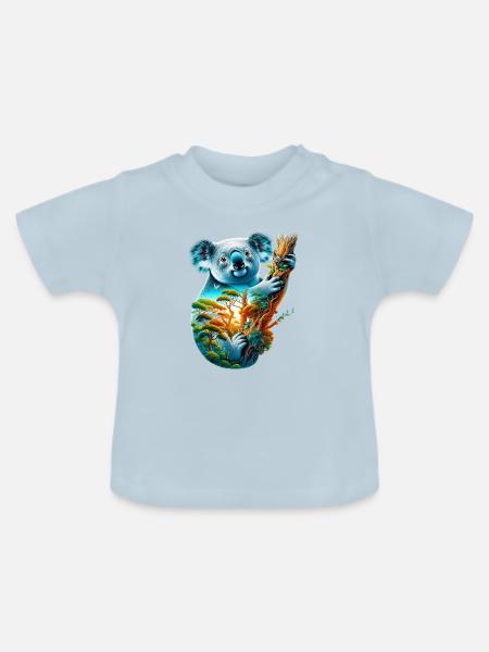 Koala - Baby Bio-T-Shirt mit Rundhals - Hellblau