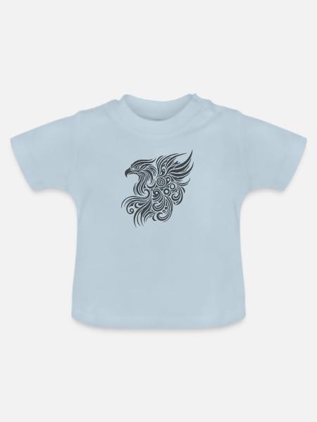 adler tribal - Baby Bio-T-Shirt mit Rundhals - Hellblau