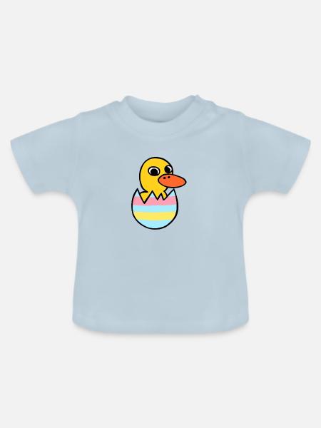 Süßes Kawaii Entlein Osterei - Baby Bio-T-Shirt mit Rundhals - Hellblau
