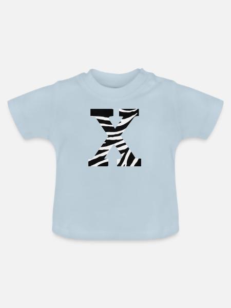 Buchstabe x Zebra - Baby Bio-T-Shirt mit Rundhals - Hellblau