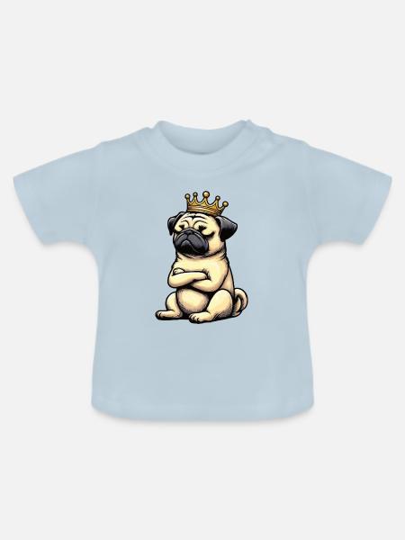 Mops Möpse Mopsbesitzer Mopsliebhaber Mopshalter - Baby Bio-T-Shirt mit Rundhals - Hellblau