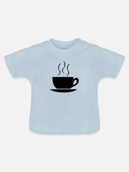 Tasse Kaffee - Cafe - Baby Bio-T-Shirt mit Rundhals - Hellblau
