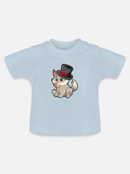 Magier Wolf - Baby Bio-T-Shirt mit Rundhals - Hellblau