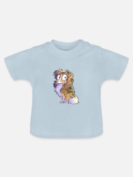 Shetland-Köhler-Rehkitz - Baby Bio-T-Shirt mit Rundhals - Hellblau