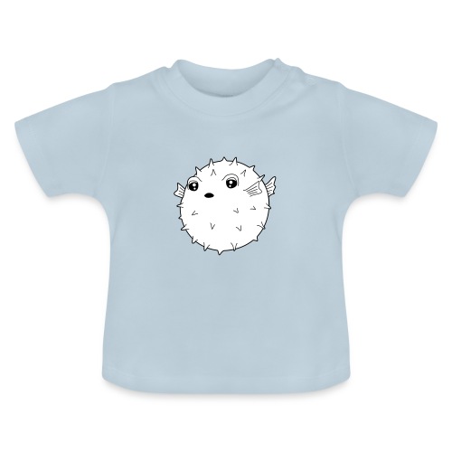 śmieszne białe fugu - Ekologiczna koszulka niemowlęca z okrągłym dekoltem
