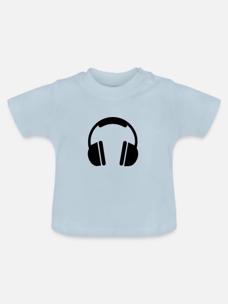 Kopfhörer Symbol - Baby Bio-T-Shirt mit Rundhals - Hellblau