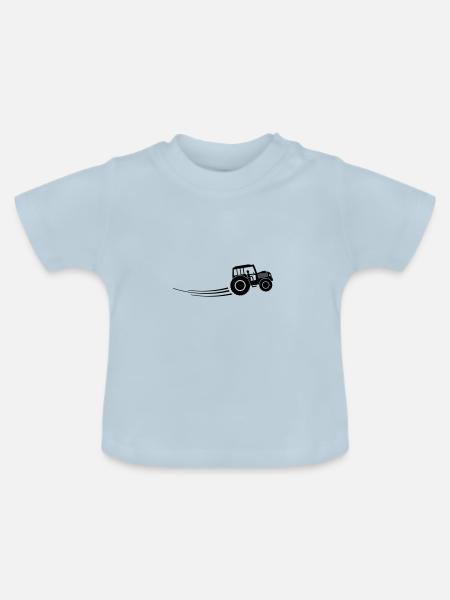 traktor farmer - Baby Bio-T-Shirt mit Rundhals - Hellblau
