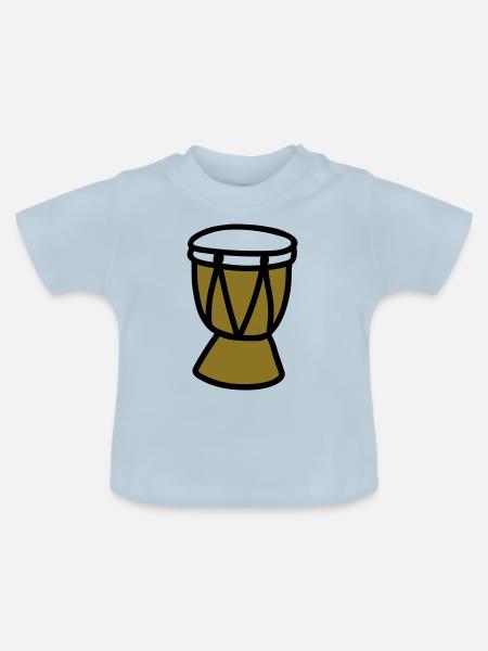 Trommel - Baby Bio-T-Shirt mit Rundhals - Hellblau