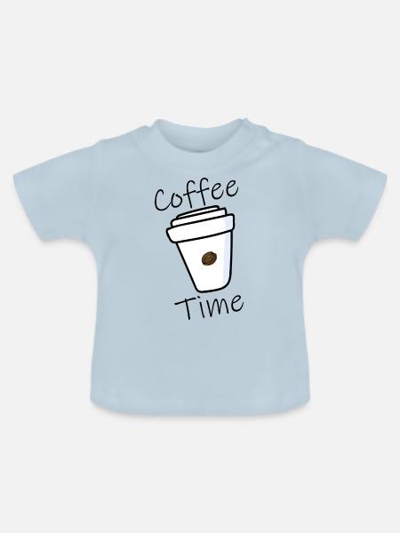 Coffee Time - Baby Bio-T-Shirt mit Rundhals - Hellblau