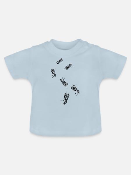 Spieß grill Icon - Baby Bio-T-Shirt mit Rundhals - Hellblau