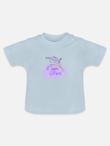 Carpe Diem - Baby Bio-T-Shirt mit Rundhals - Hellblau