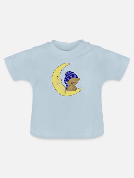 Gute Nacht Bärchen - Baby Bio-T-Shirt mit Rundhals - Hellblau