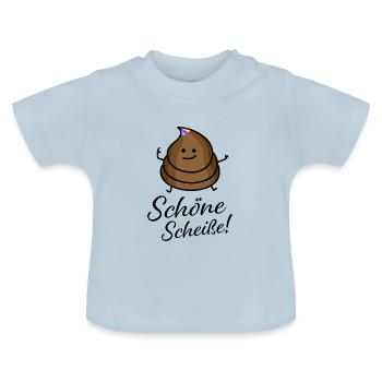 Schöne Scheiße - Baby Bio-T-Shirt mit Rundhals - Hellblau - Vorne
