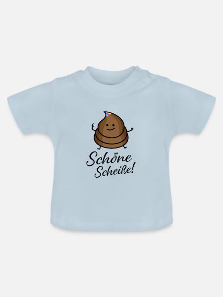 Schöne Scheiße - Baby Bio-T-Shirt mit Rundhals - Hellblau