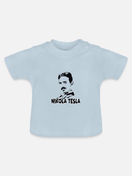 tesla 7 - Baby Bio-T-Shirt mit Rundhals - Hellblau