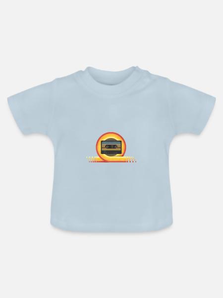 70's Kassette - Baby Bio-T-Shirt mit Rundhals - Hellblau