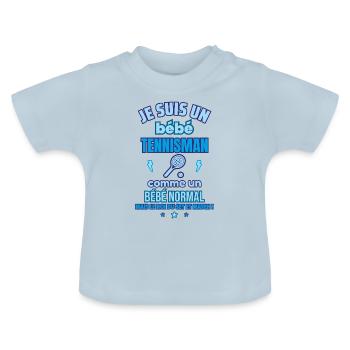 Bébé Tennisman Cadeau de naissance drôle - T-shirt bio col rond Bébé - bleu clair - Devant