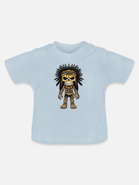 Apache Indianer Skelett - Baby Bio-T-Shirt mit Rundhals - Hellblau