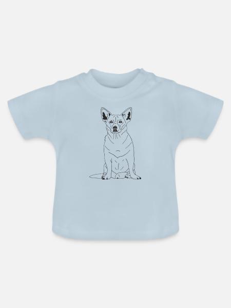 Chihuahua Mix - Baby Bio-T-Shirt mit Rundhals - Hellblau