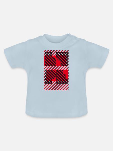 Illustration Typografie - Baby Bio-T-Shirt mit Rundhals - Hellblau