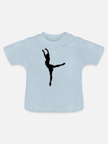 Vektor Balletttänzer Silhouette - Baby Bio-T-Shirt mit Rundhals - Hellblau
