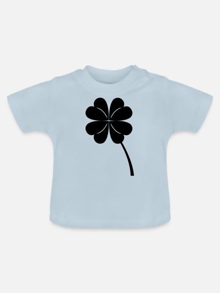 fourleaf_clover - Baby Bio-T-Shirt mit Rundhals - Hellblau