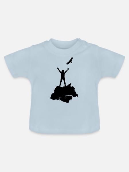 on_top_3 - Baby Bio-T-Shirt mit Rundhals - Hellblau