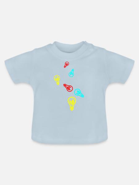 Glühbirne Symbol - Baby Bio-T-Shirt mit Rundhals - Hellblau
