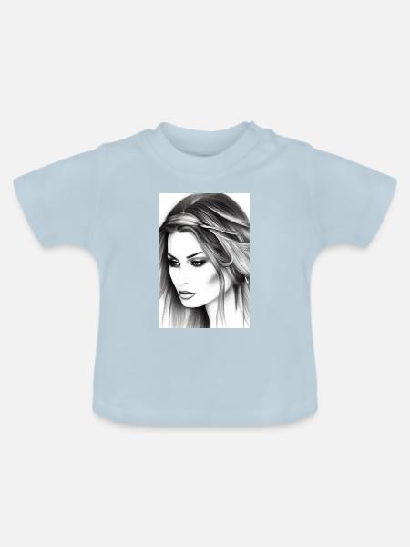 Schöne Frau - Baby Bio-T-Shirt mit Rundhals - Hellblau