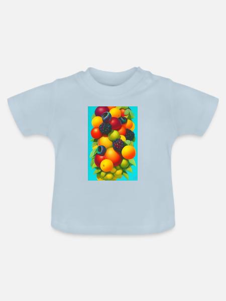Früchte - Baby Bio-T-Shirt mit Rundhals - Hellblau