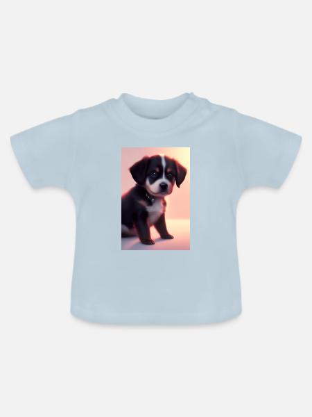 Baby Hund - Baby Bio-T-Shirt mit Rundhals - Hellblau