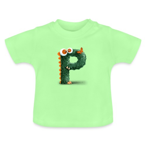 Litera P - Ekologiczna koszulka niemowlęca z okrągłym dekoltem
