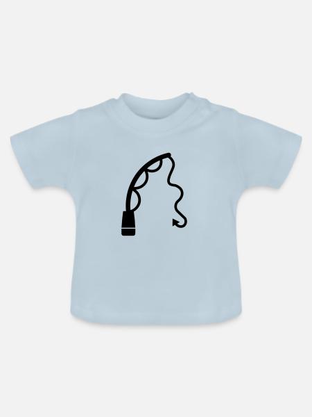 Angelrute angeln icon - Baby Bio-T-Shirt mit Rundhals - Hellblau