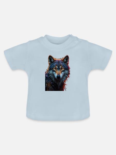 Wolf - Baby Bio-T-Shirt mit Rundhals - Hellblau