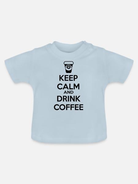 Kaffee - Baby Bio-T-Shirt mit Rundhals - Hellblau