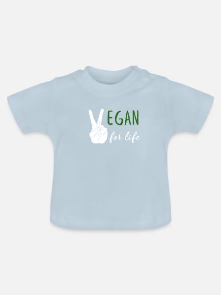 Vegan Designs - Vegan for life - Baby Bio-T-Shirt mit Rundhals - Hellblau